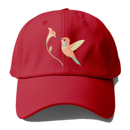 Coral Hummingbird - Baseball Cap - Red