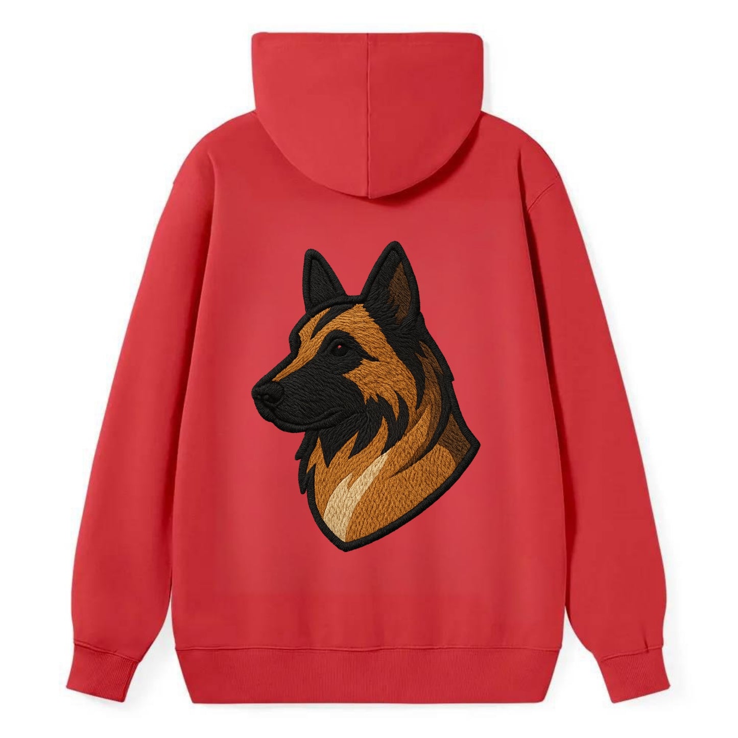 Belgian Tervuren - Fawn with black overlay embroidered design - Classic Pullover Hoodie - Red