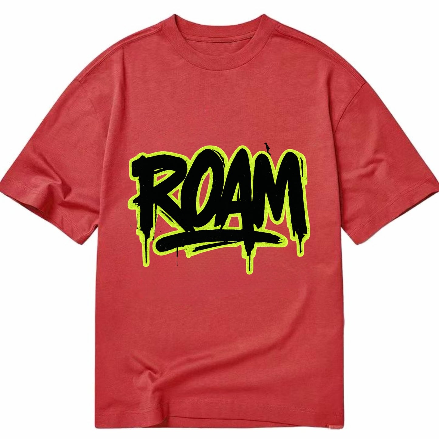 Bold typography design - "ROAM" - wander freely, no destination needed - Classic T-shirt - Red