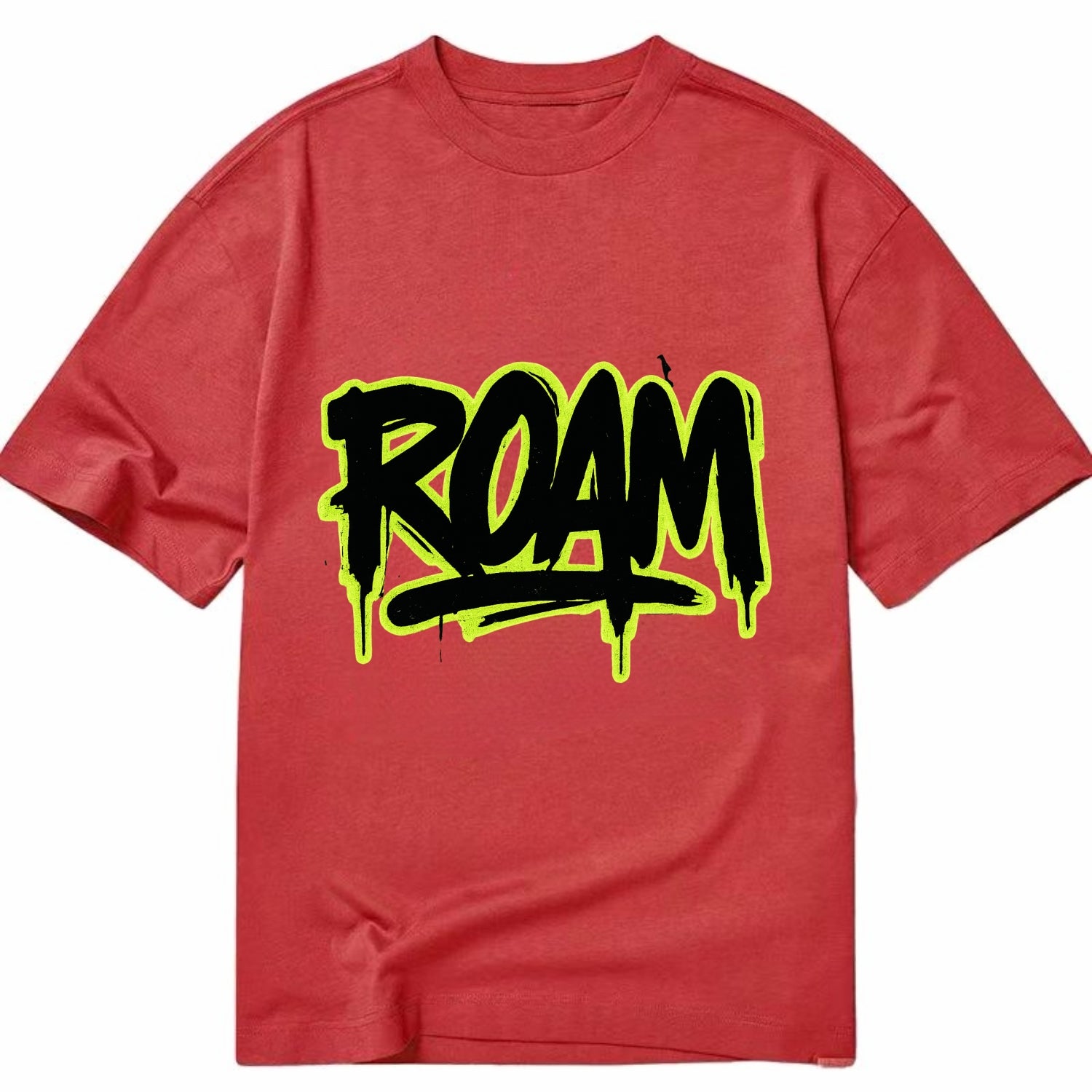 Bold typography design - "ROAM" - wander freely, no destination needed - Classic T-shirt - Red