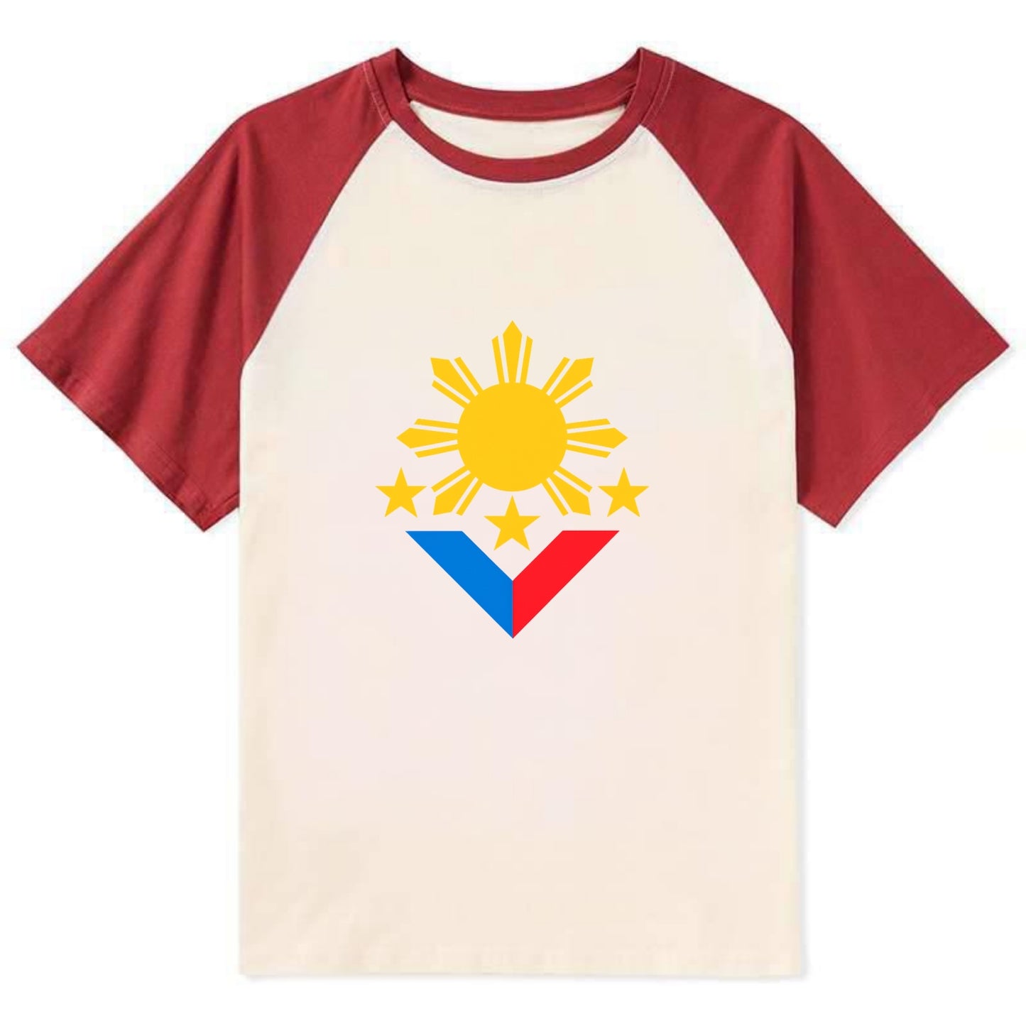 Sun Of Three - Contrast Raglan T-shirt - Red
