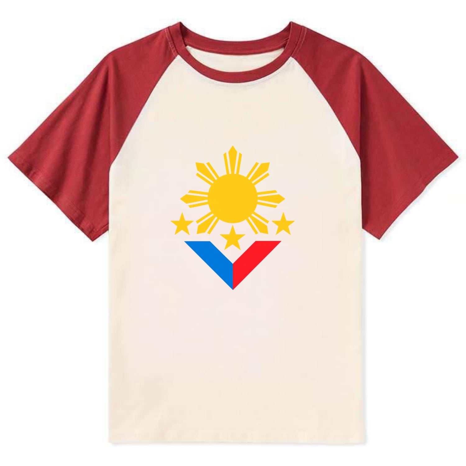 Sun Of Three - Contrast Raglan T-shirt - Red