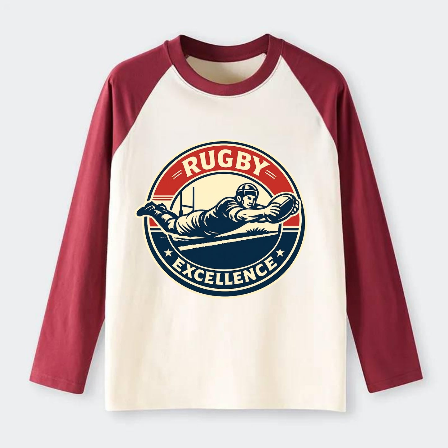 Epic Try Dive Emblem - Raglan Long Sleeve T-Shirt - Red