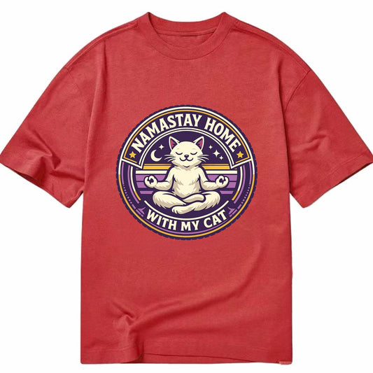 Zen Feline Retreat - Classic T-shirt - Red