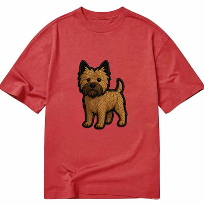 Cairn Terrier - Modern shaggy design wit - Classic T-shirt - Red