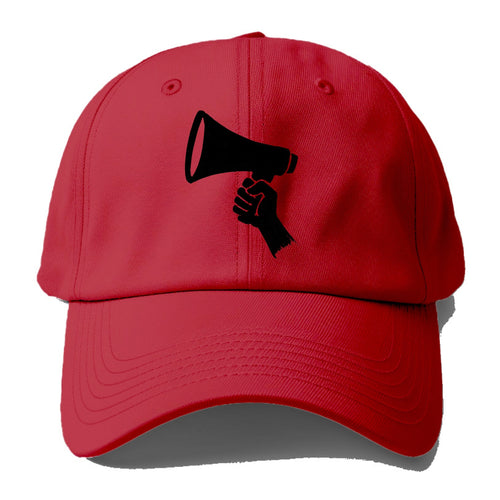 Megaphone silhouette - voice and protest ink brushwork - Baseball Cap