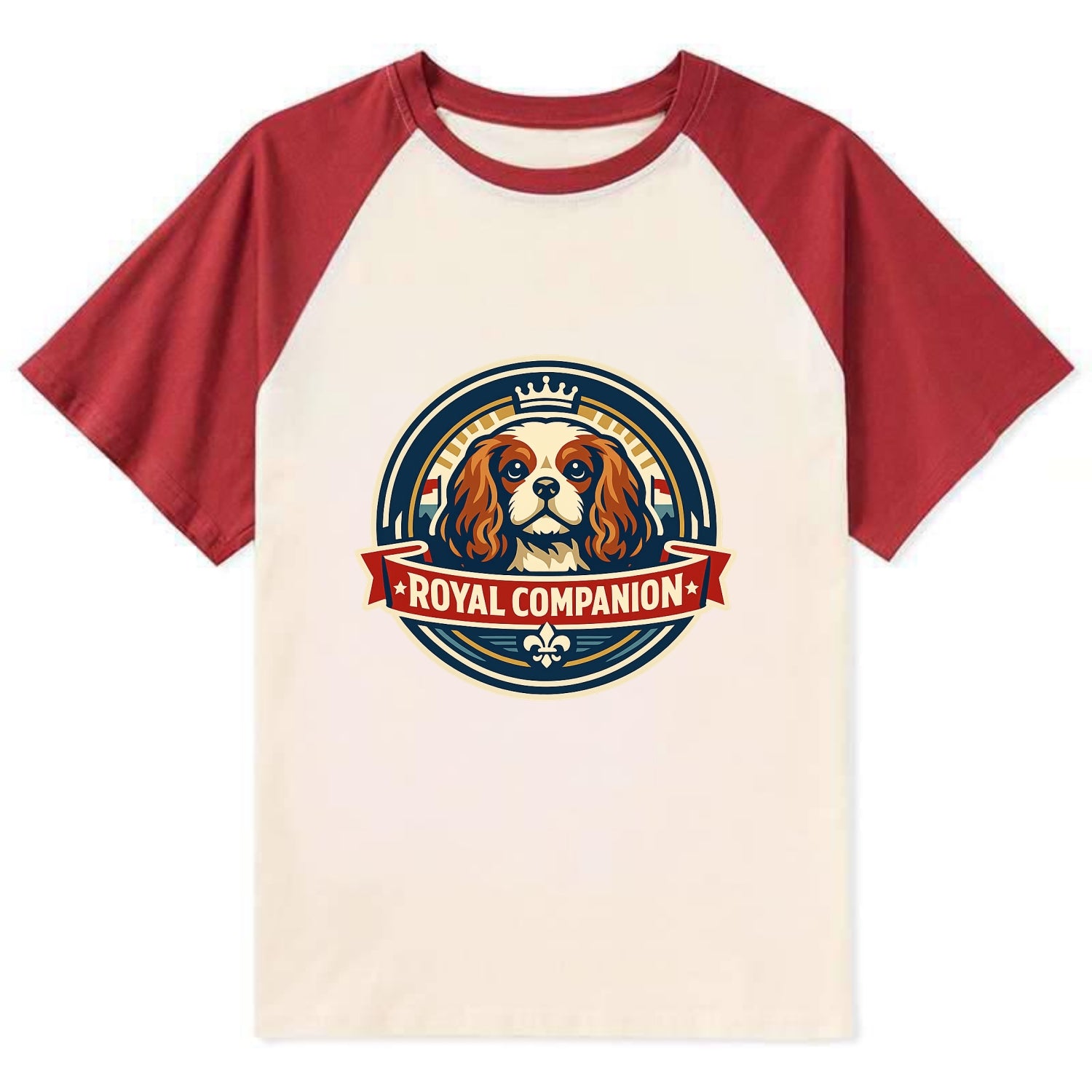 Royal Companion Emblem - Contrast Raglan T-shirt - Red