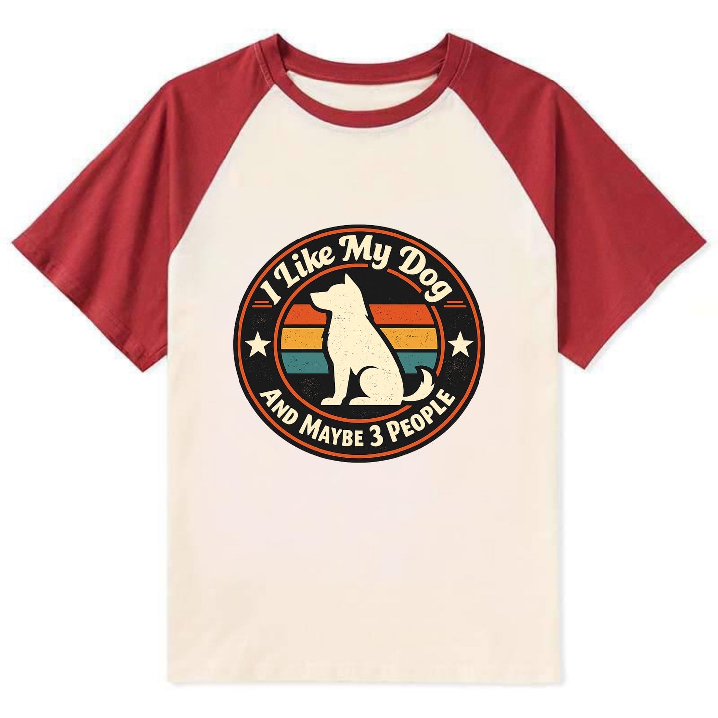 Canine Companion Crew - Contrast Raglan T-shirt - Red