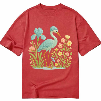 Mint Crane - Classic T-shirt - Red