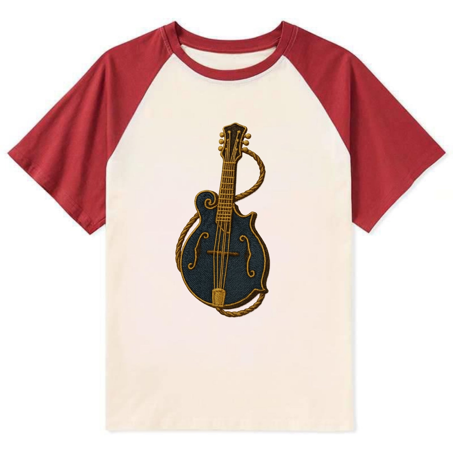 Mandolin  - Contrast Raglan T-shirt - Red