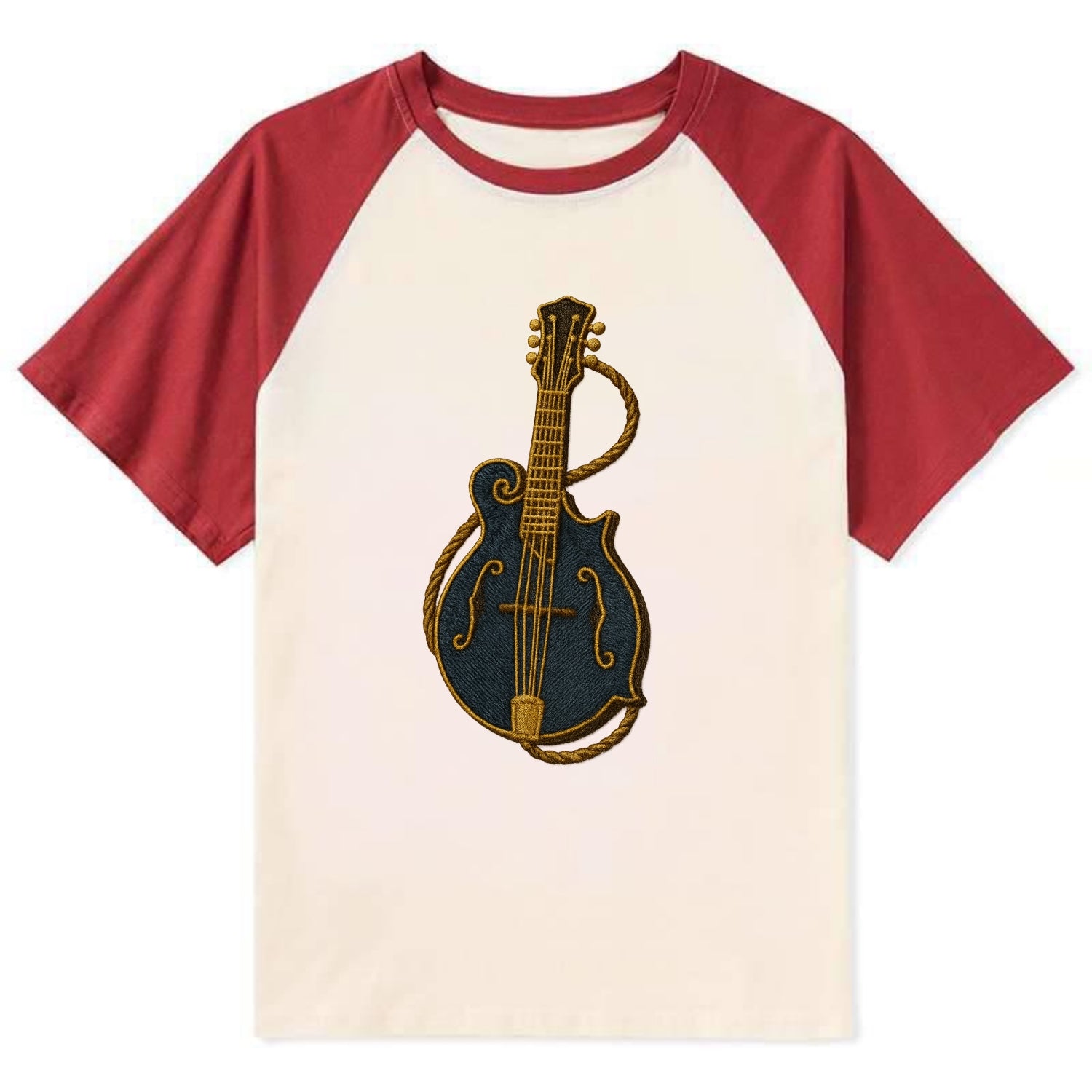Mandolin  - Contrast Raglan T-shirt - Red