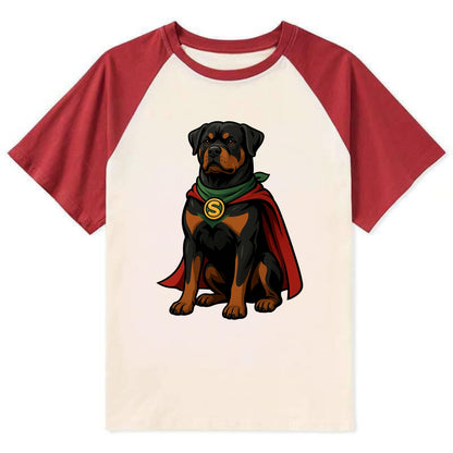 Rottweiler Strong Hero  - Contrast Raglan T-shirt - Red