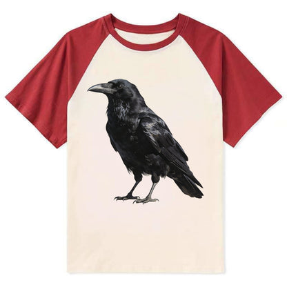 Raven - Contrast Raglan T-shirt - Red