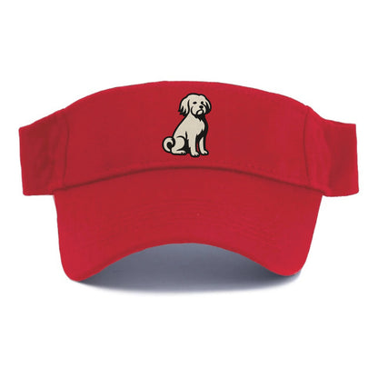Löwchen - Little Lion Dog white embroide - Visor - Red