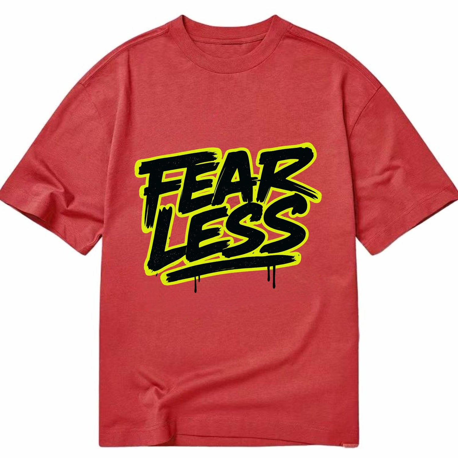 Bold typography design - "FEARLESS" - courage, bravery, facing challenges head on - Classic T-shirt - Red