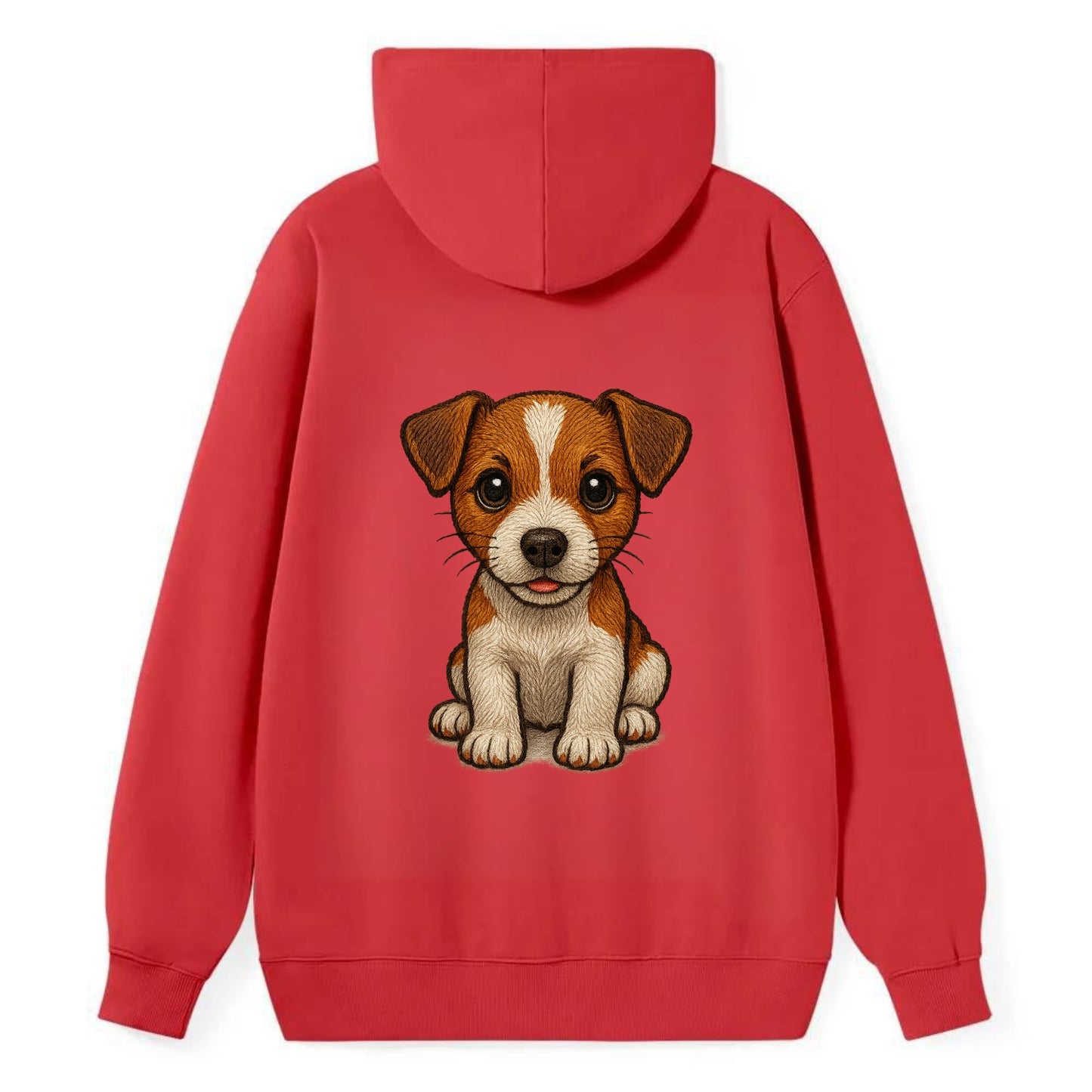 Baby Jack Russell Terrier Puppy - white with markings, alert ears, - Classic Pullover Hoodie - Red