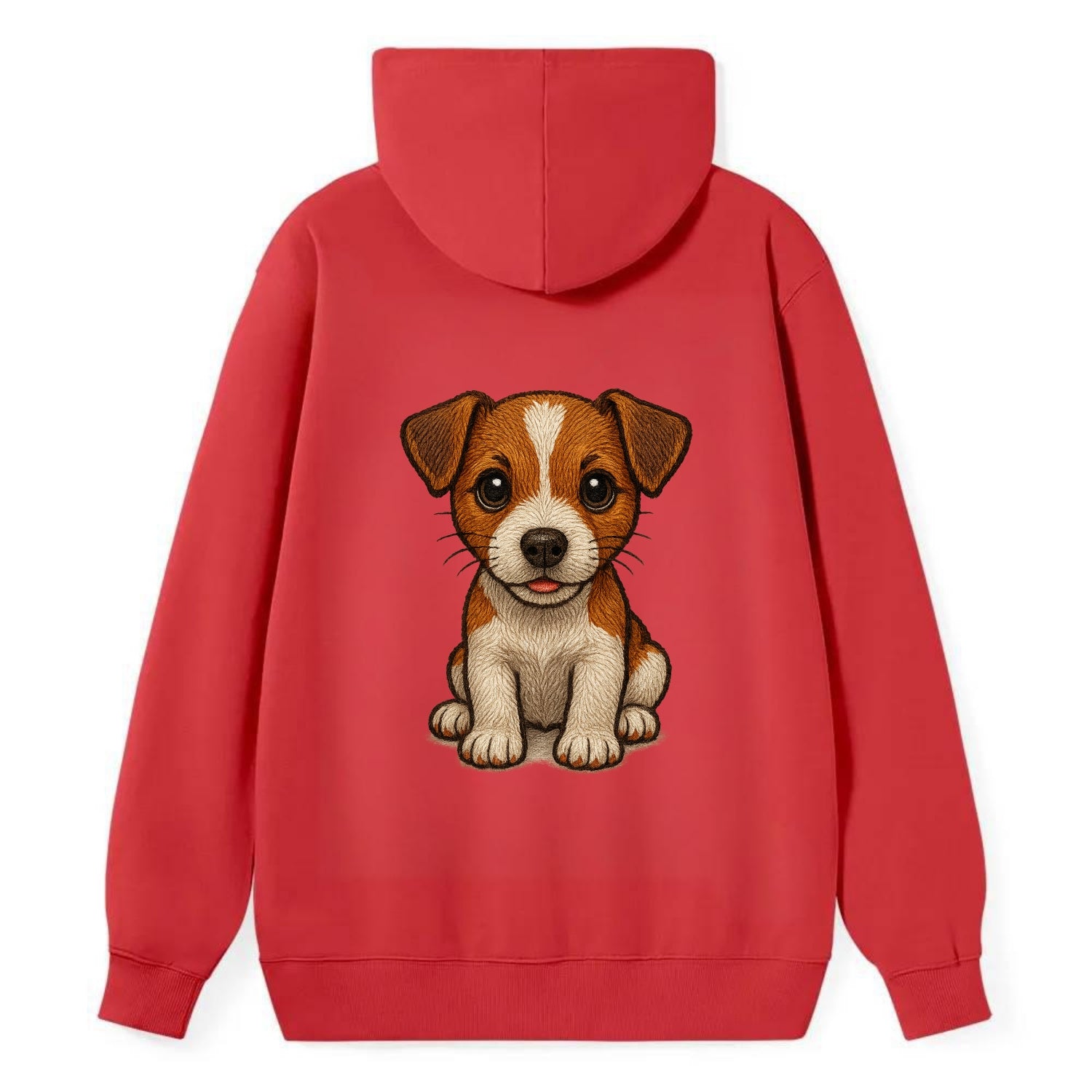 Baby Jack Russell Terrier Puppy - white with markings, alert ears, - Classic Pullover Hoodie - Red