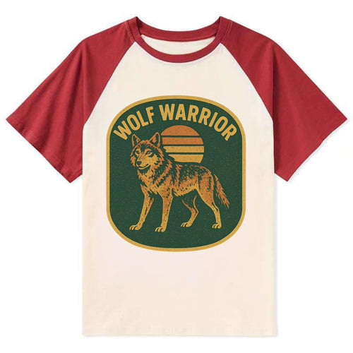 Wolf Warrior  - Contrast Raglan T-shirt