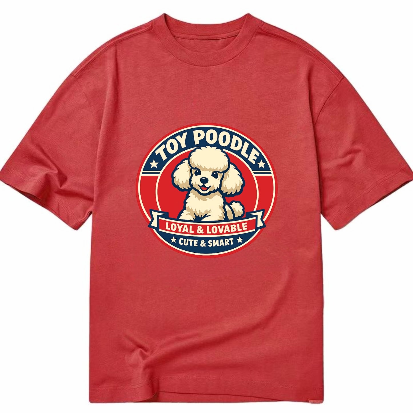 Elegant Poodle Emblem - Classic T-shirt - Red