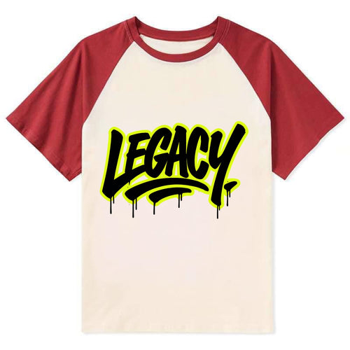 Bold typography design - LEGACY - what you leave behind, lasting impact - Contrast Raglan T-shirt