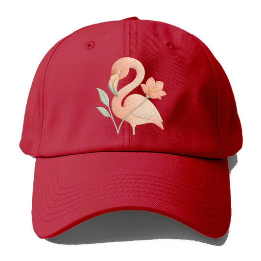 Peach Flamingo - Baseball Cap - Red