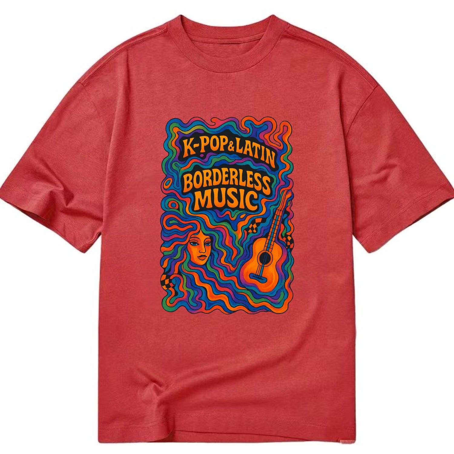 K-Pop and Latin fusion explosion - "Borderless Music" - cross-cultural sounds - Classic T-shirt - Red