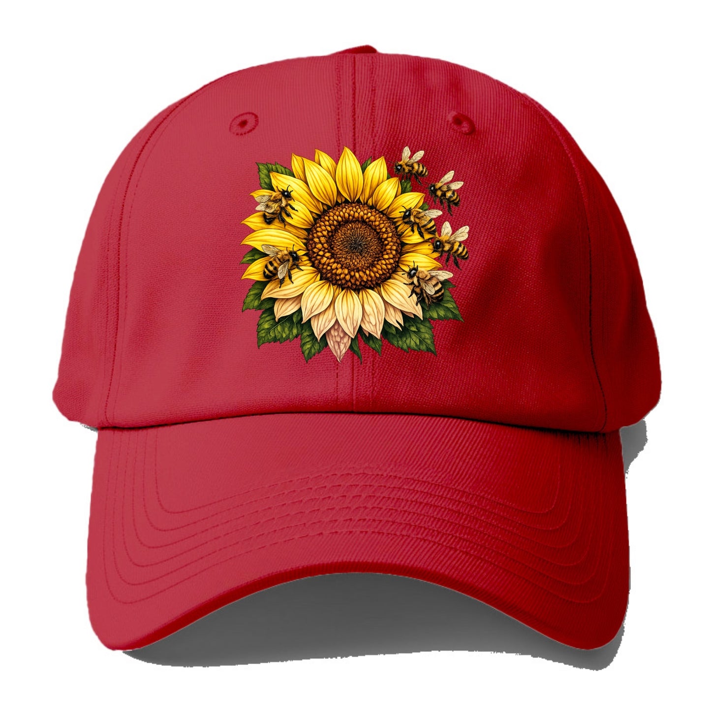 Vintage Sunflower - Baseball Cap - Red