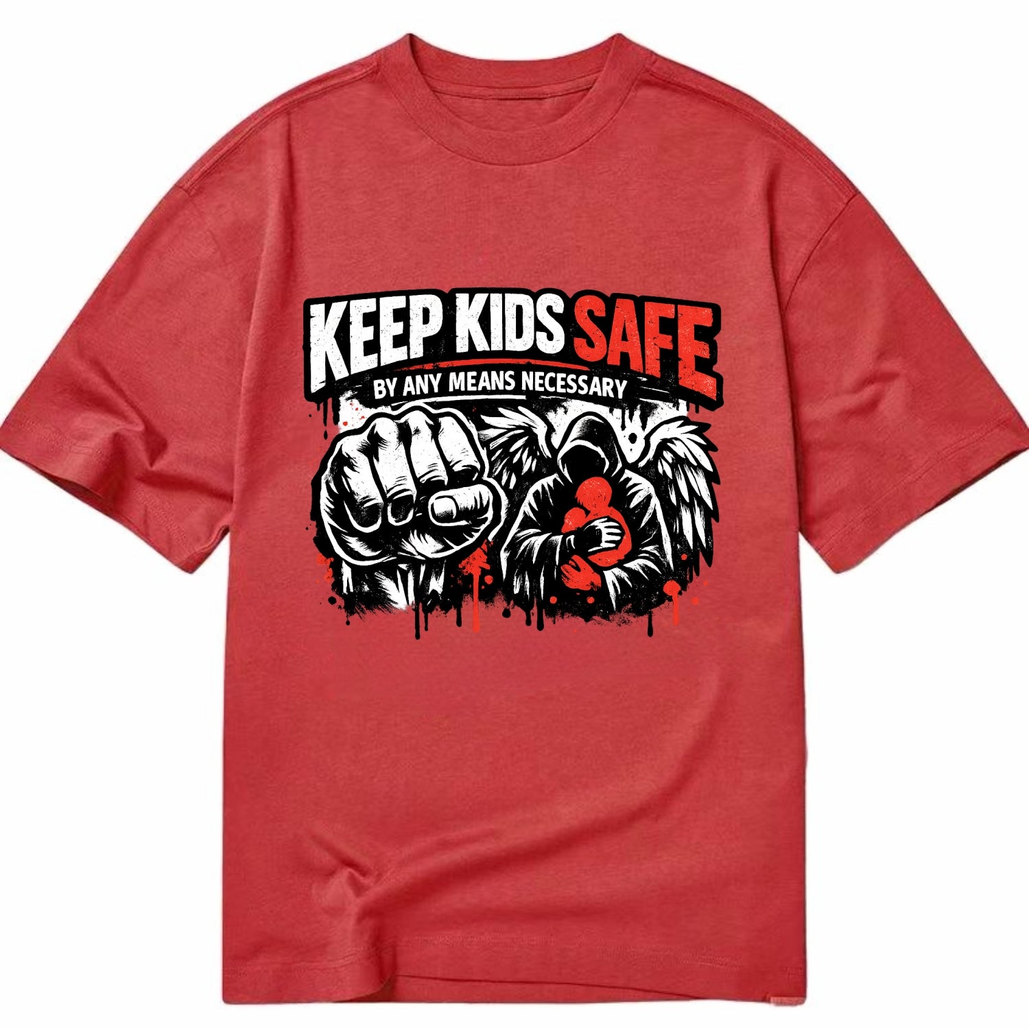 Keep Kids Safe By Any Means - Classic T-shirt - Red