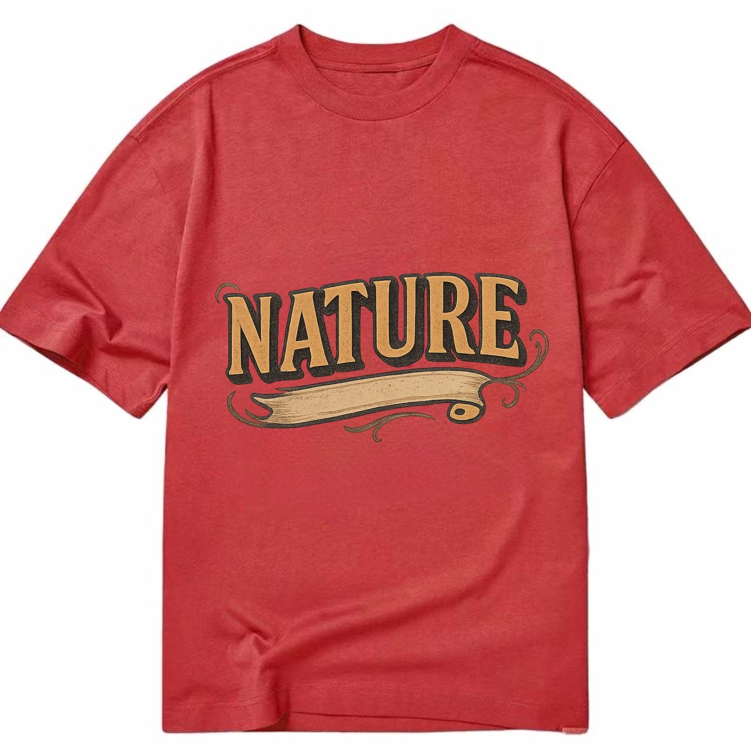 Bold typography design - "NATURE" - natural world, organic - Classic T-shirt - Red