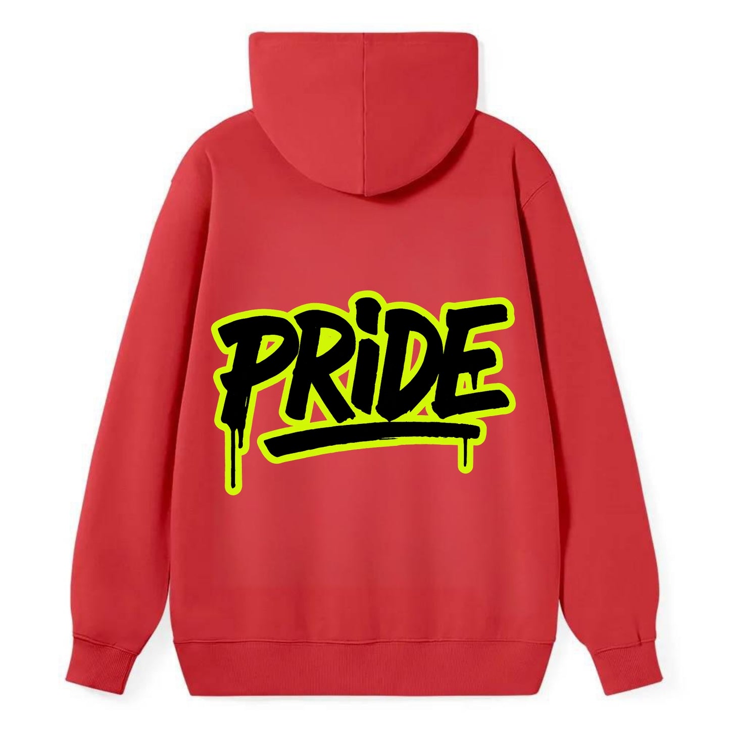 Bold typography design - "PRIDE" - dignified satisfaction, honor - Classic Pullover Hoodie - Red