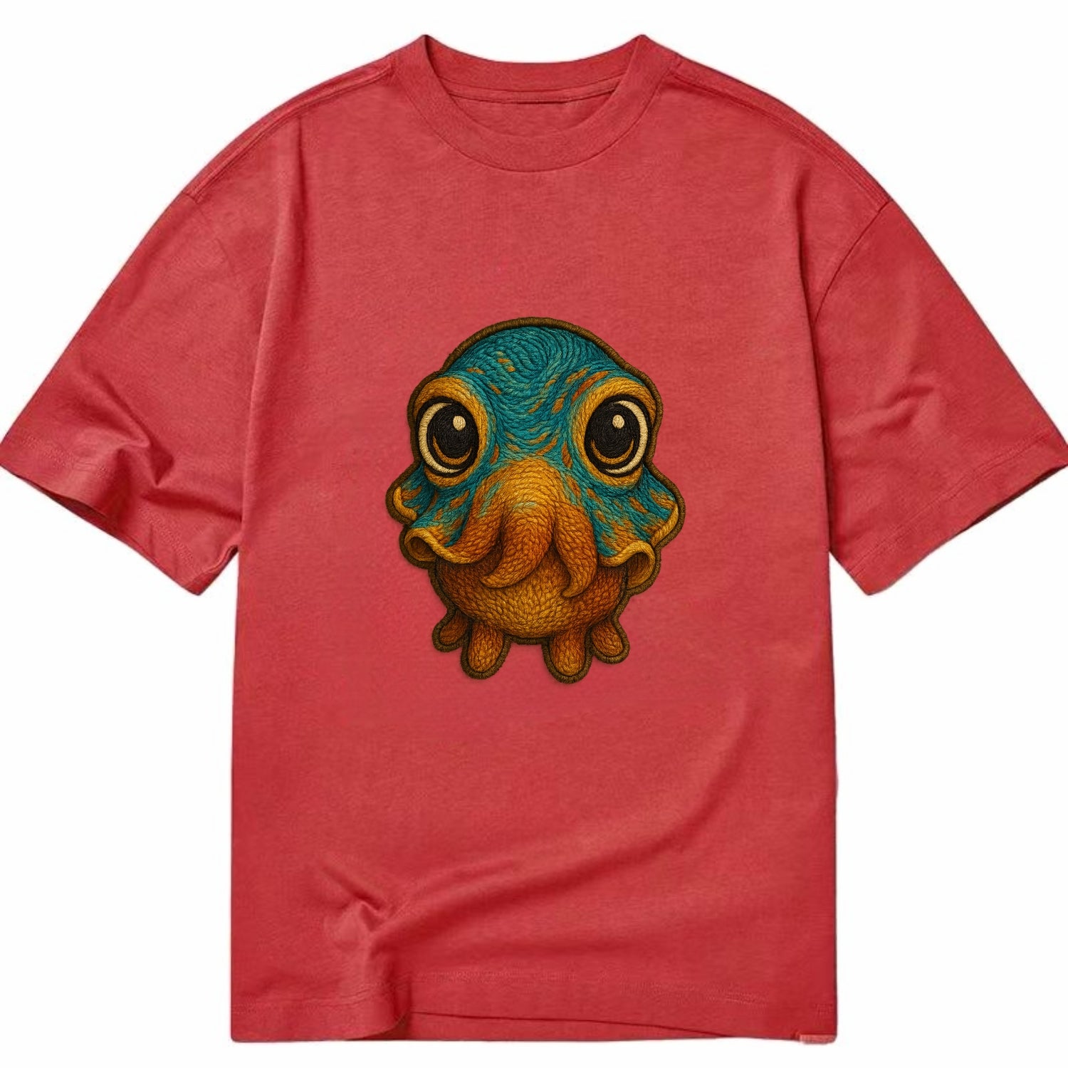 Baby Cuttlefish - color-changing skin, W-shaped pupil, front-facing, hypnotic cute - Classic T-shirt - Red