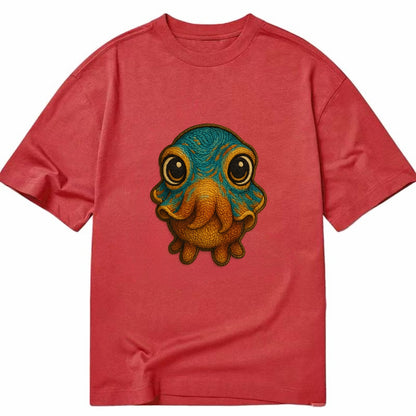 Baby Cuttlefish - color-changing skin, W-shaped pupil, front-facing, hypnotic cute - Classic T-shirt - Red