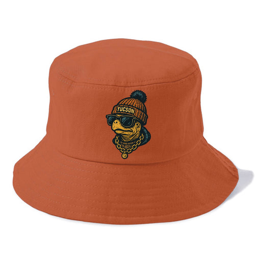 Tucson Desert Tortoise wearing Tucson beanie with pom pom and wayfarer sunglasses - Bucket Hat