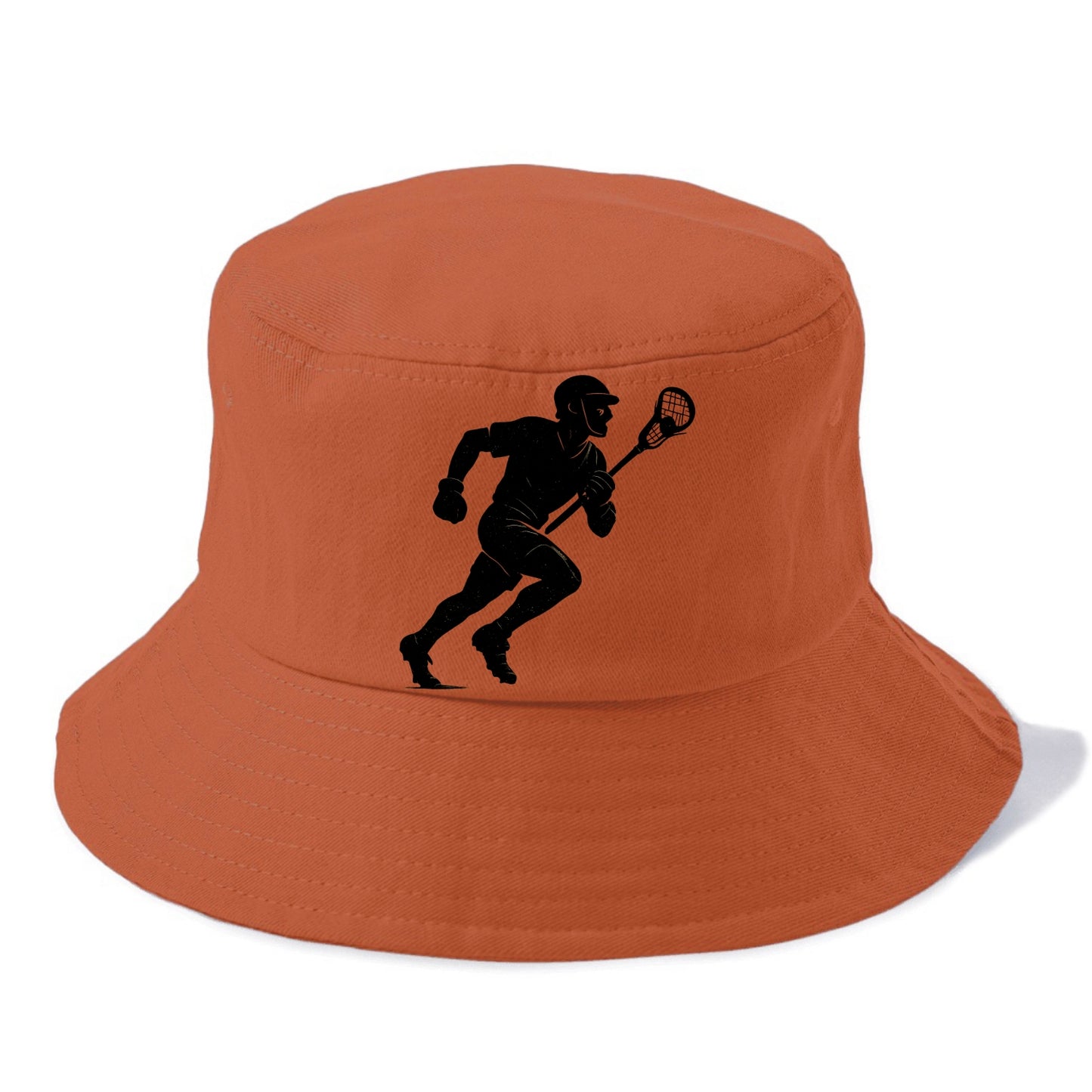 Lacrosse player cradling and running - Bucket Hat - Red