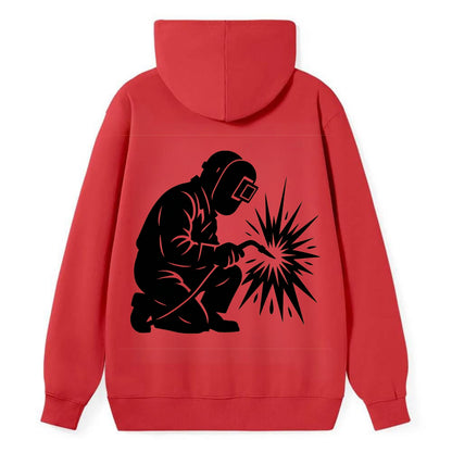 Welder sparks flying dramatically - Classic Pullover Hoodie - Red