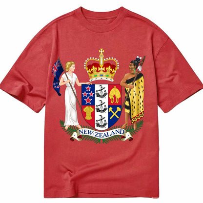 Coat Of Arms Of New Zealand - Classic T-shirt - Red