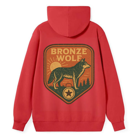 Bronze Wolf Medal  - Classic Pullover Hoodie - Red