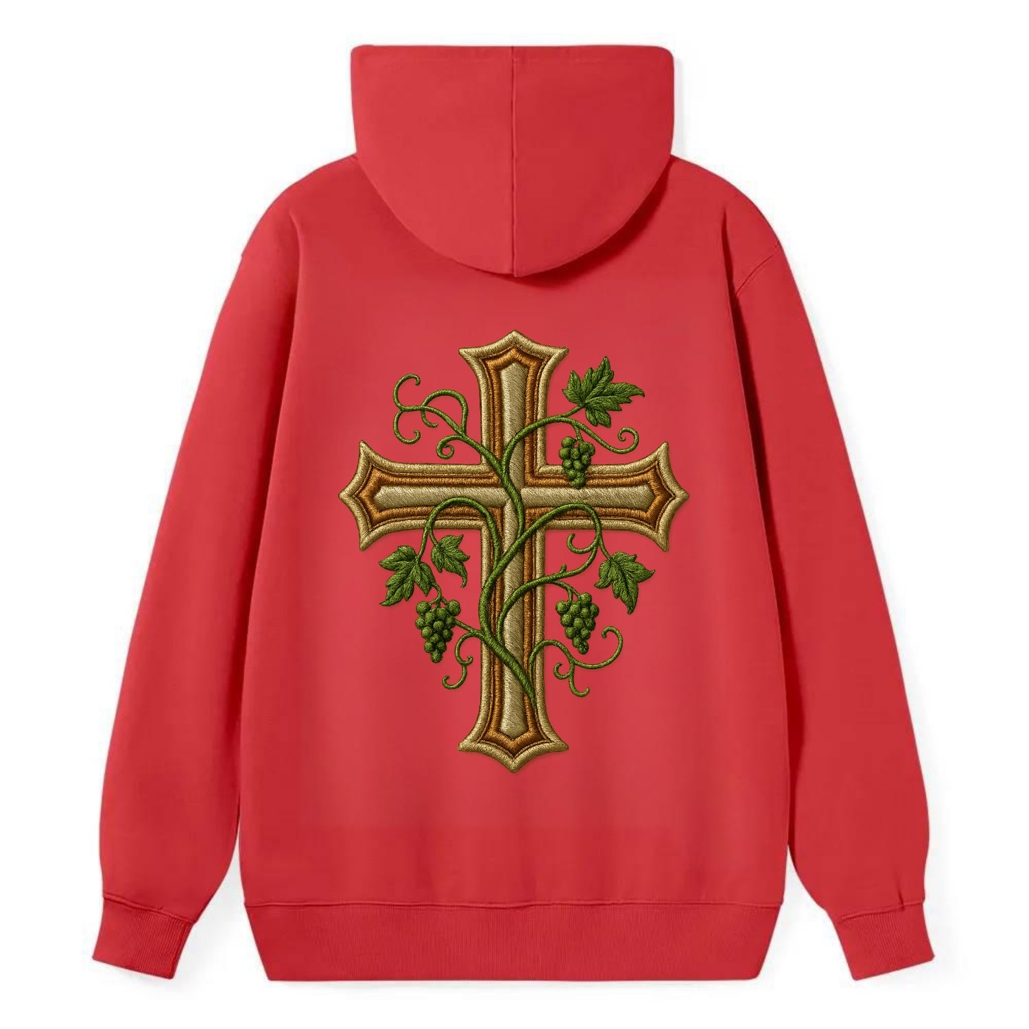Vine Cross  - Classic Pullover Hoodie - Red