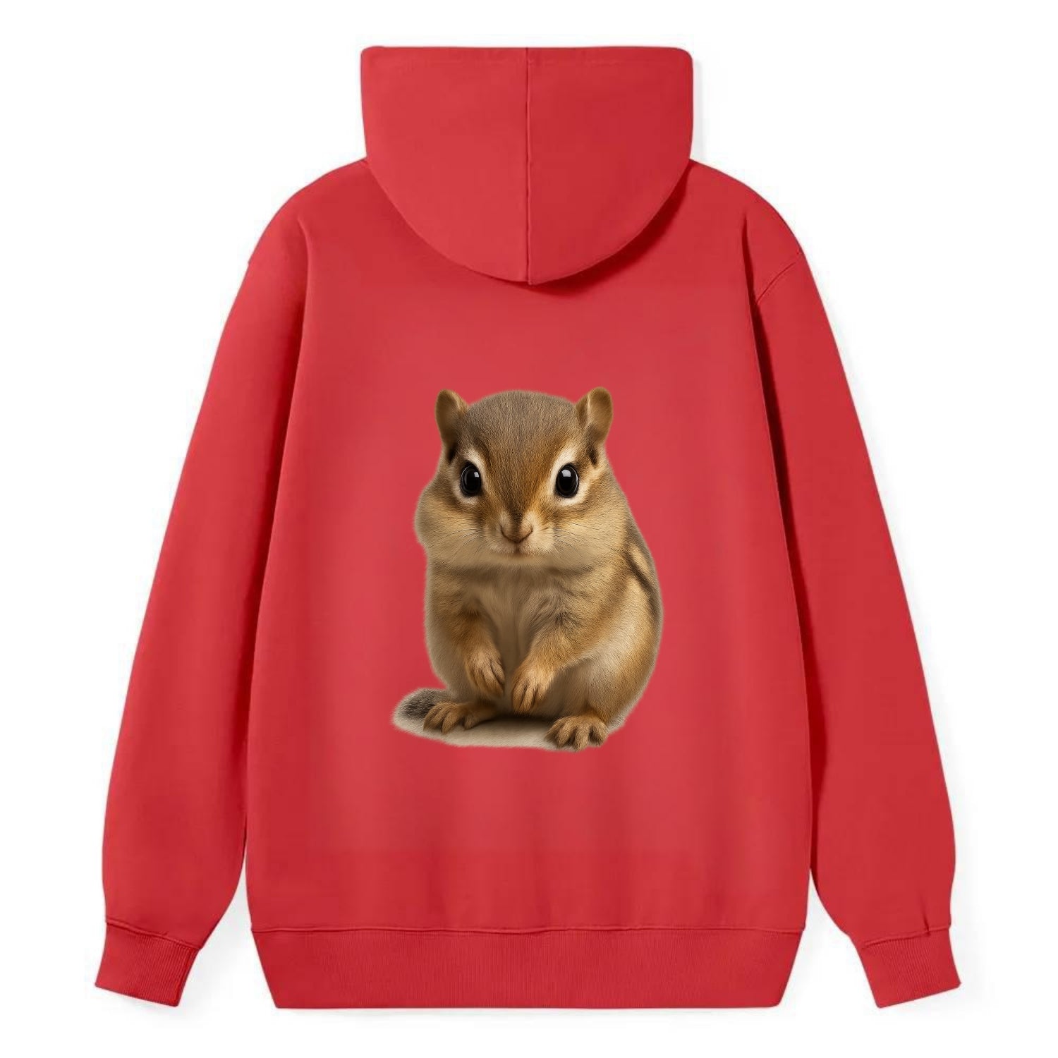 Baby Chipmunk - striped back, cheek pouches, tiny paws, bright eyes, - Classic Pullover Hoodie - Red
