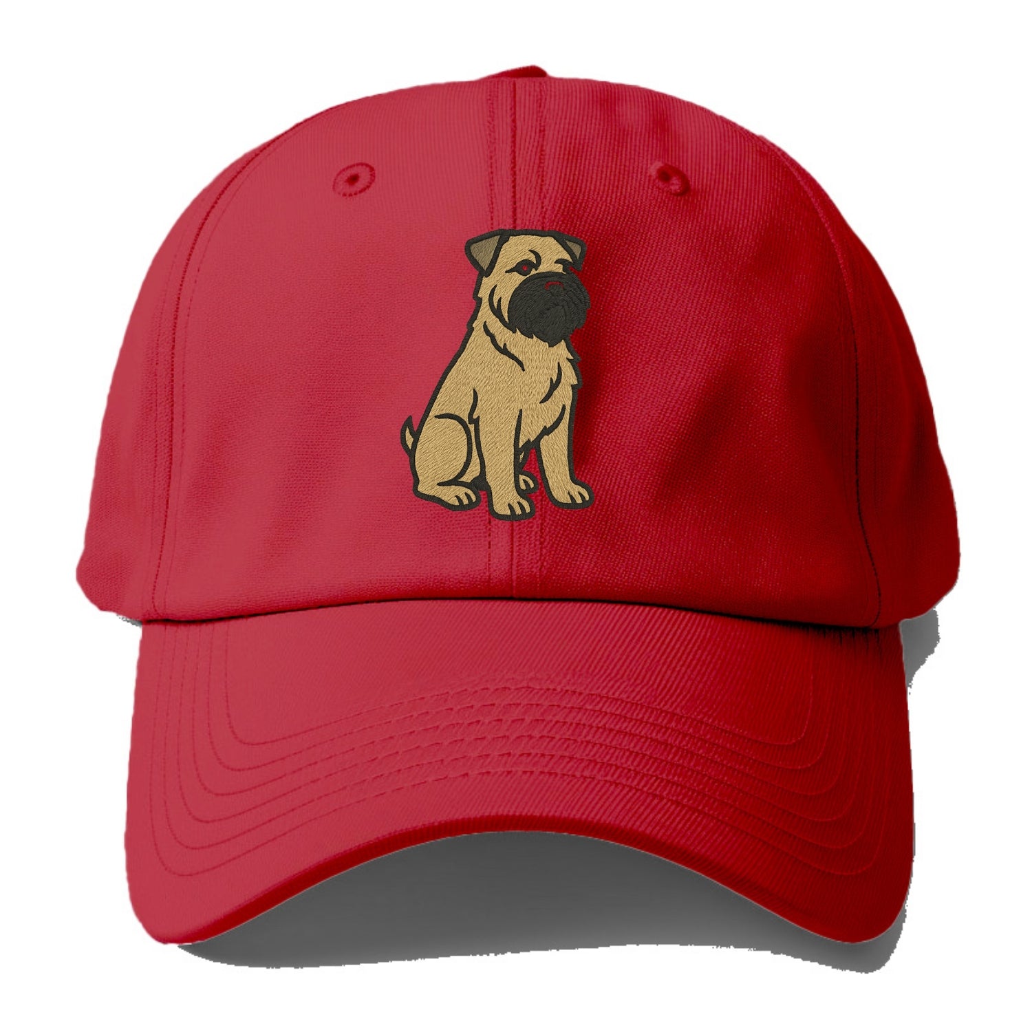 Bouvier des Flandres - Fawn rough coat embroidered design - Baseball Cap - Red