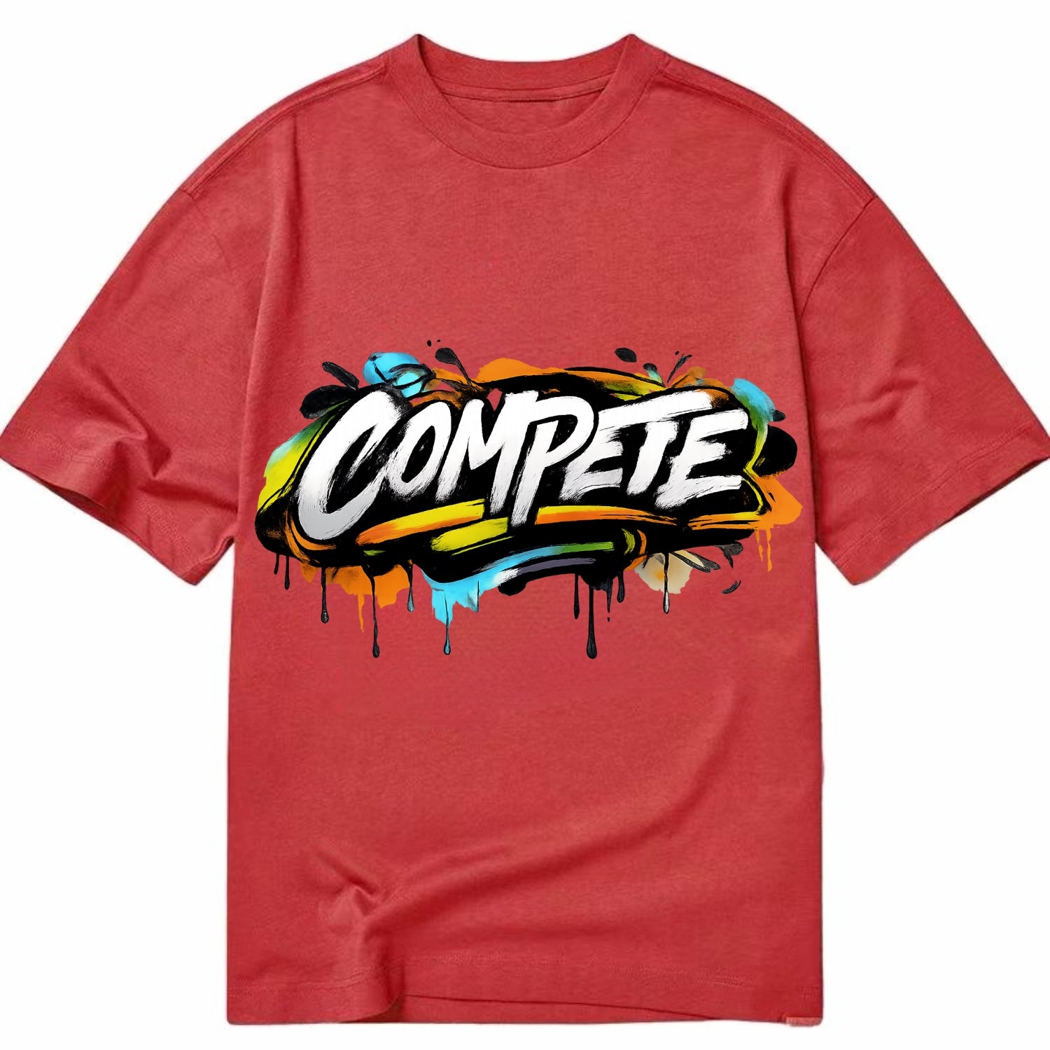 Bold typography design - "COMPETE" - competitive spirit, love the game - Classic T-shirt - Red