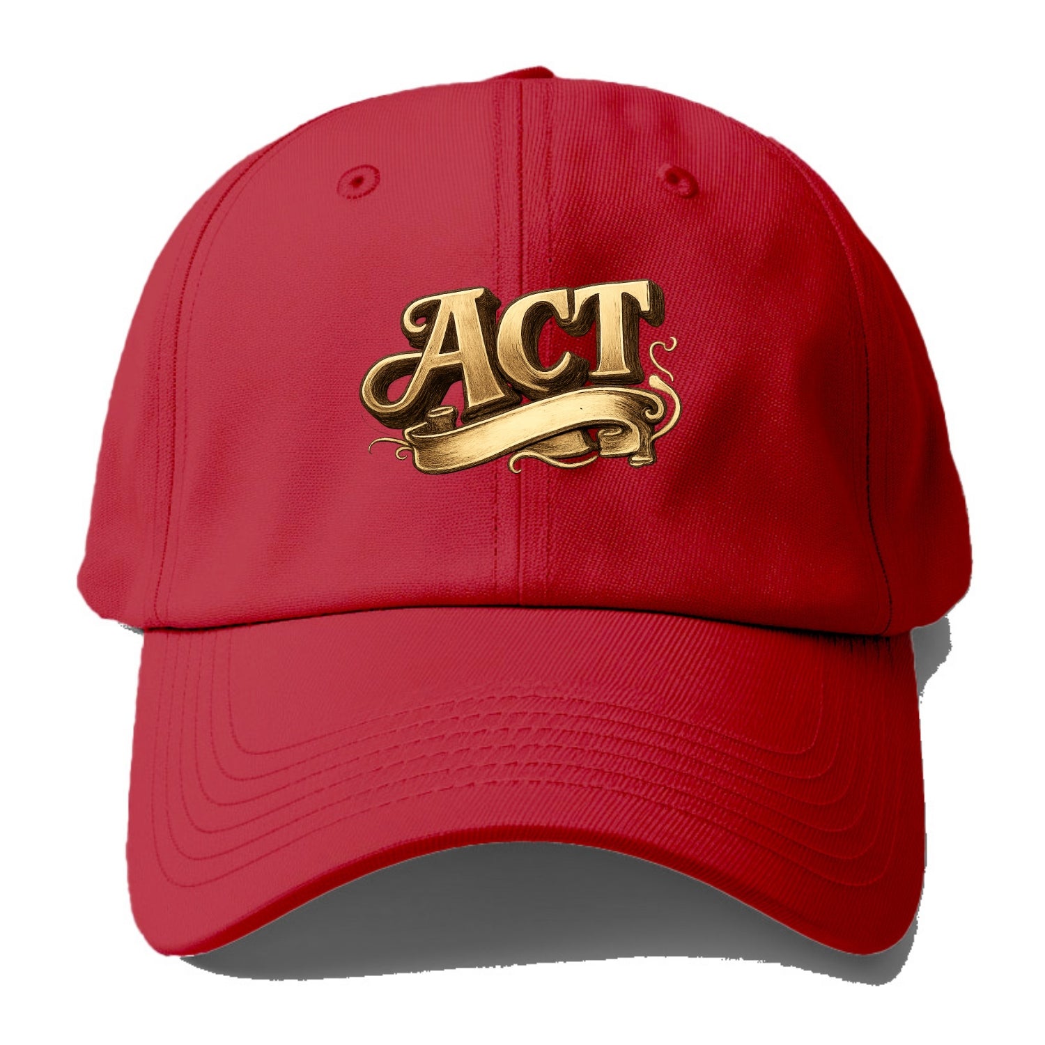 Bold typography design - "ACT" - take action, do something - Baseball Cap - Red