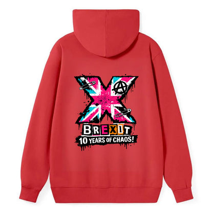 X YEARS | Roman numeral X massive | Union Jack fill pattern | Bold - Classic Pullover Hoodie - Red