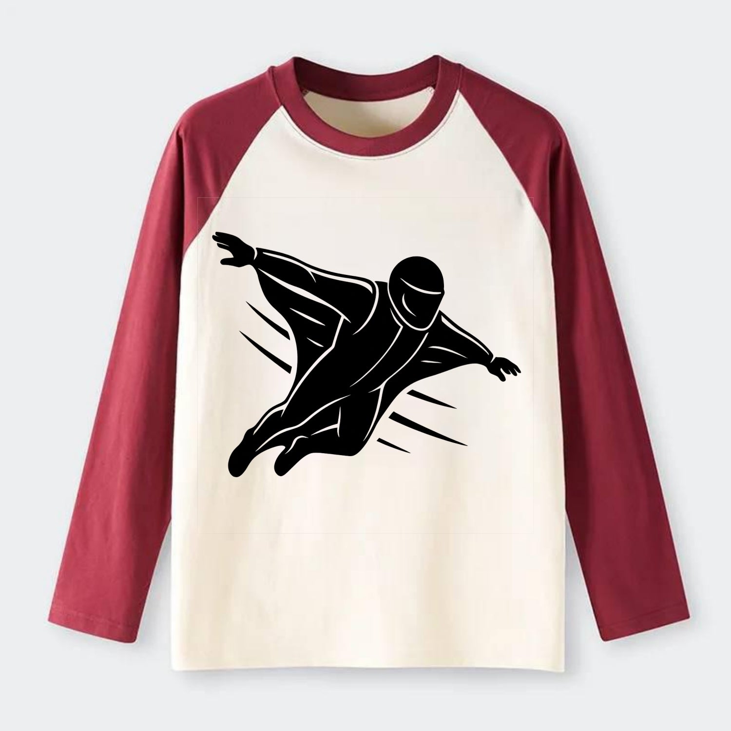 Wingsuit flyer gliding - Raglan Long Sleeve T-Shirt - Red