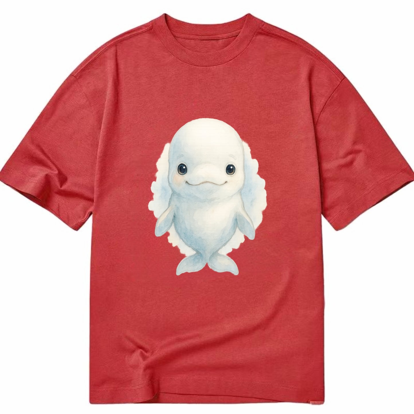 Baby Beluga Whale - pure white, rounded forehead, small eyes with big - Classic T-shirt - Red