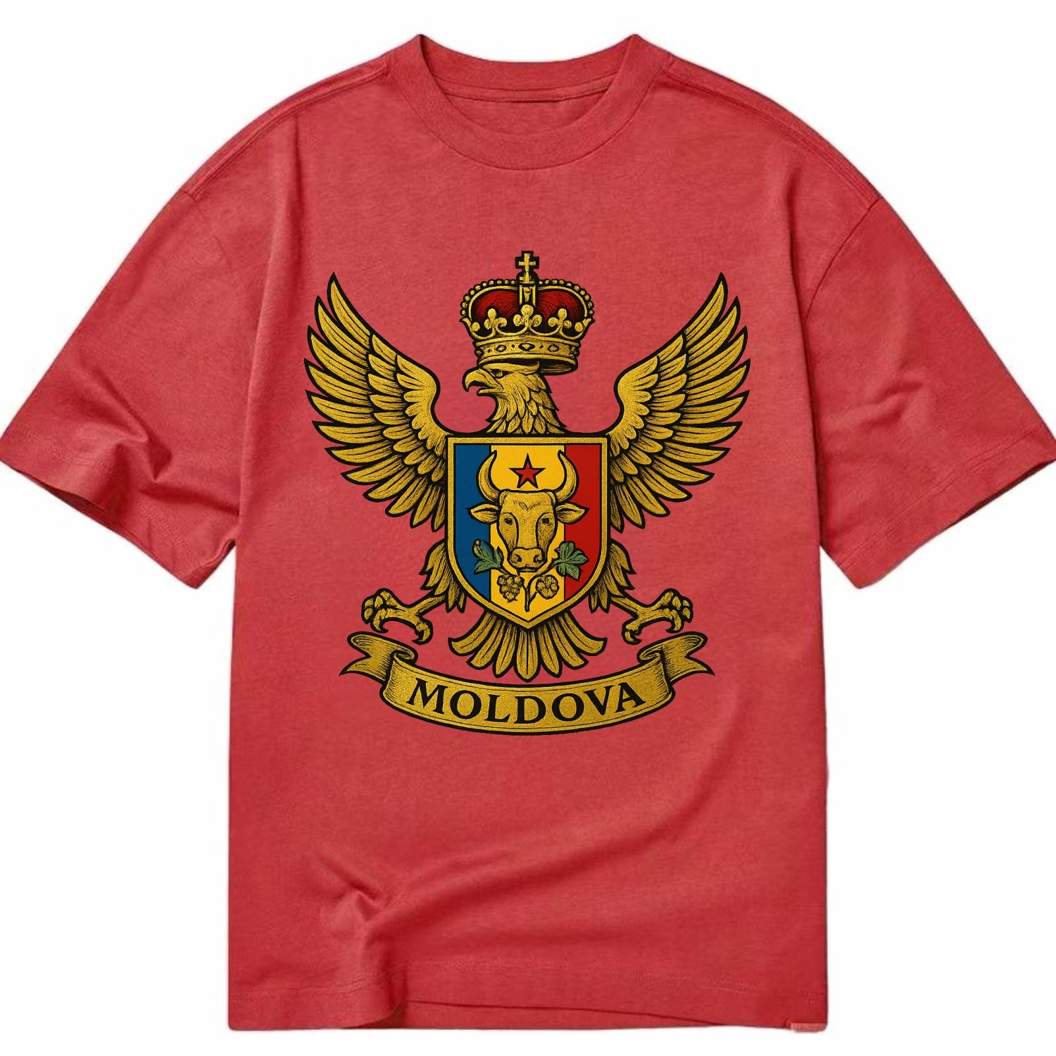 Moldova Heritage Badge  - Classic T-shirt - Red