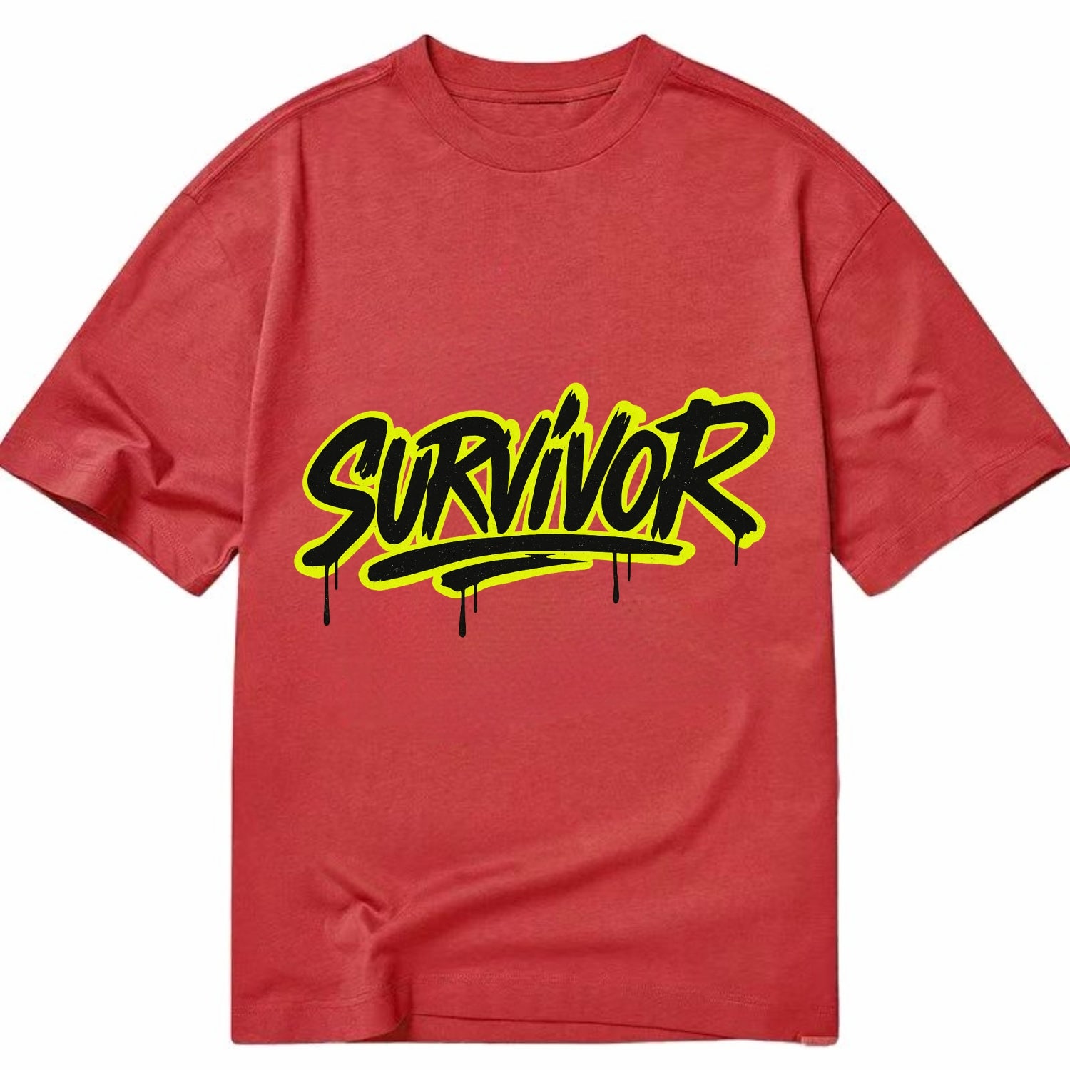 Bold typography design - "SURVIVOR" - overcomer, still standing, made it through - Classic T-shirt - Red