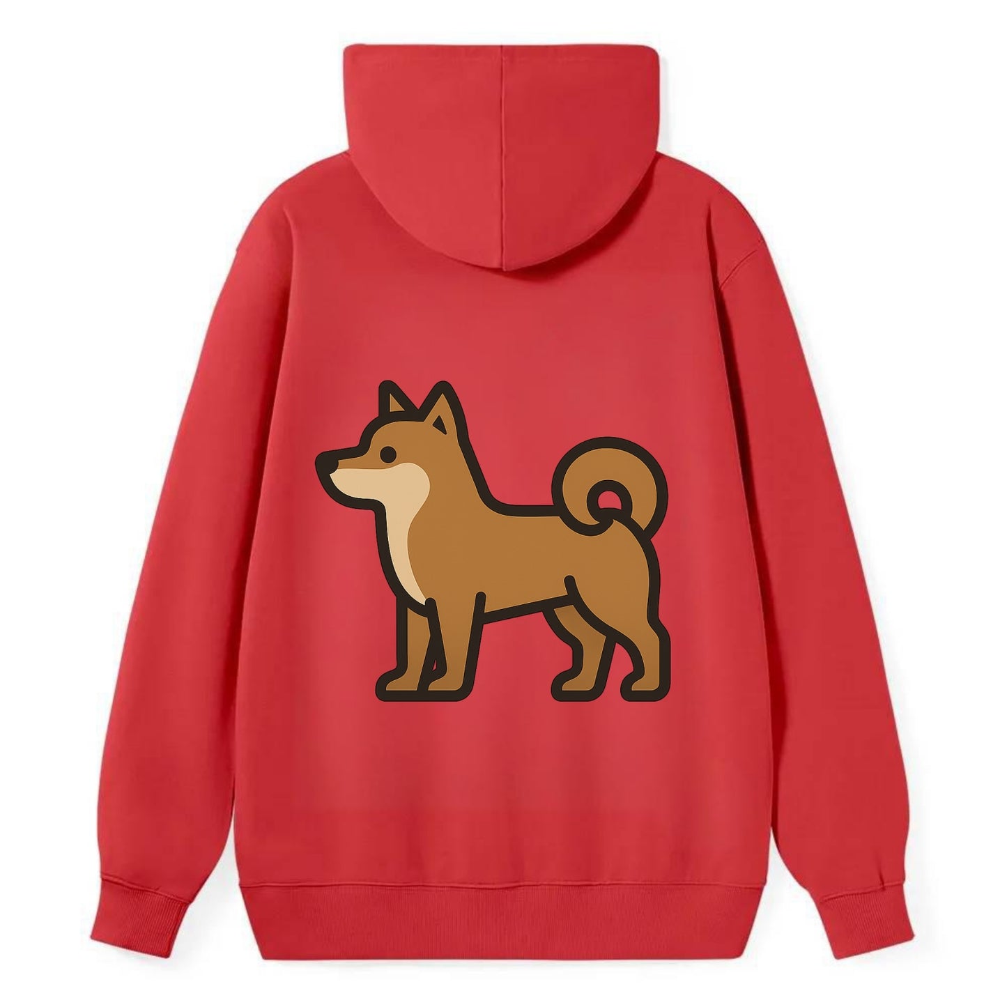 Shiba Inu - Red sesame flat side profile - Classic Pullover Hoodie - Red