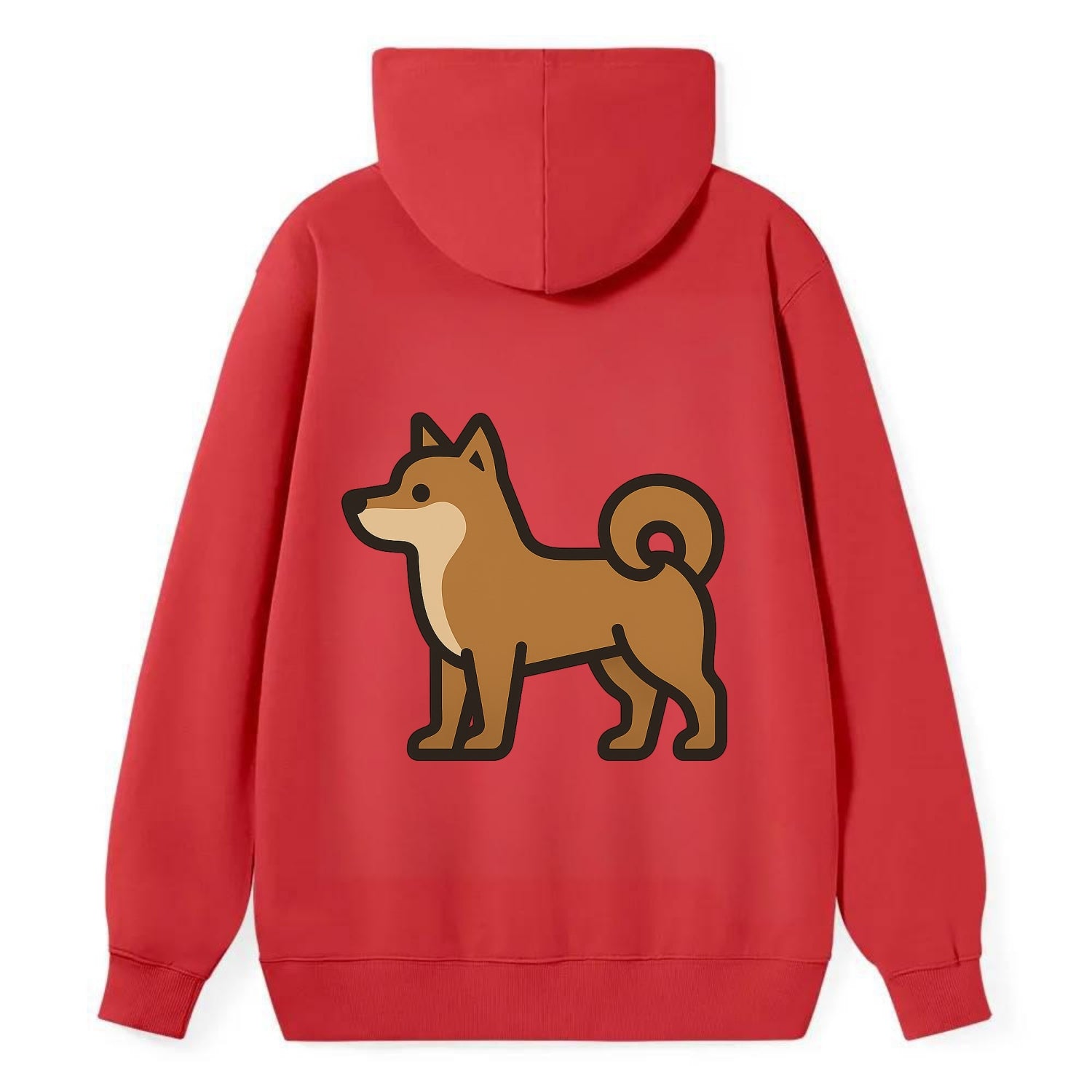 Shiba Inu - Red sesame flat side profile - Classic Pullover Hoodie - Red