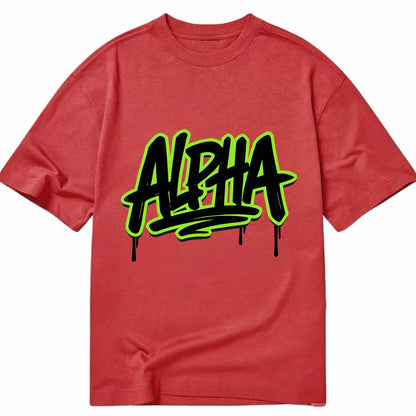 Bold typography design - "ALPHA" - leader of the pack - Classic T-shirt - Red